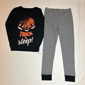 Carter's Boys Halloween Black Orange Pumpkins "Trick or Sleep" Glow in Dark PJs